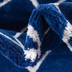 Unique Loom Marilyn Monroe Glam Collection Area Rug - Trellis (5' 3' x 8' Oval, Navy Blue Silver/ Silver)