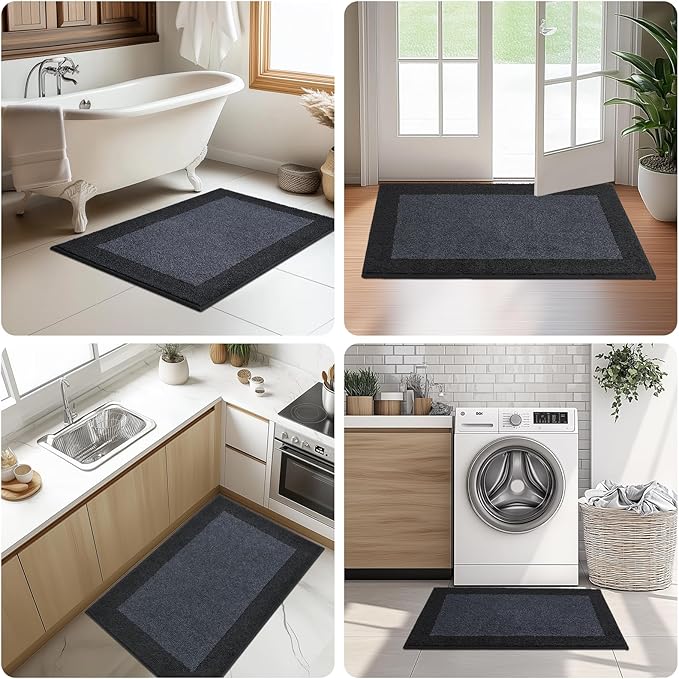 Machine Washable Kitchen Rug 32" x 48", Non Slip Indoor Door Rug, Absorbent Entrance Runner Rug for Bedroom, Hallway, Bathroom, Floor
