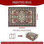 U'Artlines Boho Vintage Area Rug 4x6 ft Machine Washable Low Pile Soft Floor Carpet Non Slip Non Shedding Accent Rug for Living Room Bedroom Entryway Dining Room Office Rust＆Teal