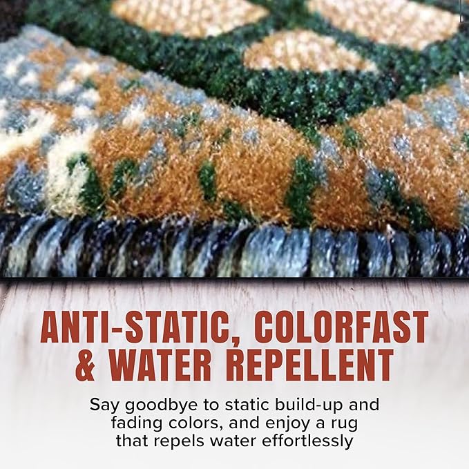 YHSF South West Native American Area Rug C318 - Easy Clean, Thick, Soft, Durable Native Tribal American Indian Inspired Rug for Bedroom/Living Room and More - Blue-Green, 2 ft 4 in x 10 ft 11 in