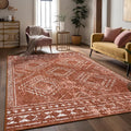 ILANGO Moroccan Area Rugs 5'x7' for Living Room Machine Washable Modern Rugs with Rubber Backing Non Slip Carpet for Dedroom Farmhouse Dining Room, Ultra-Thin, Foldable, Easy Clean