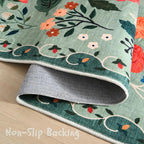 Rugcomf Runner Rug for Hallways Kitchen Rug Non Slip 2'6''x8' Washable Runner Rugs with Rubber Backing Soft Floral Carpet Runner for Hallways, Kitchen, Laundry, Bedroom, Bathroom(Green)