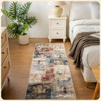 Istana Hallway Runner Rug 2x6 - Multi/Red Kitchen Rugs Non Slip Washable -Silk's Soft Touch Carpet Runner - Stylish Rug for Home