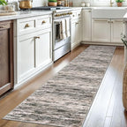 2x8 Modern Abstract Runner Rug for Hallways, Brown Green Black White Super Soft Hallway Decor Kitchen Rugs with Non-Slip, Non-Shedding Washable Rug for Entryway Bedroom Indoor