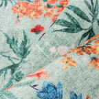 Floral Runner Rug 2x8 Washable Hallway Long Green Bedroom Carpet Non Slip Indoor Boho Kitchen Low Pile Accent Rug Lightweight Soft for Bathroom Dining Laundry Living Room