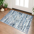 Modern Abstract Entryway Rug Indoor 2x3 Washable Rug Non-Slip Soft Small Area Rug Grey Blue White Kitchen Mats Thin Print Faux Wool Floor Carpet Throw Rugs for Entrance Bedroom Home Decor