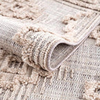 Hauteloom Ampusungan Living Room, Bedroom Area Rug - Geometric - Charcoal, Cream, Beige - 2'7" x 4'