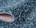 Unique Loom Davos Shag Collection Area Rug - Solid (3' 3" Square, Marine Blue)