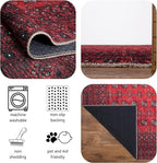 Keen Home Design 6x9 Rug - Machine Washable Area Rug with Non-Slip Backing, Ideal for Living Room, Dining Room, Bedroom - Vintage, Easy Clean, Durable, Low Pile Rug - (6' x 9')