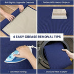 IOHOUZE Washable Runner Rug 2.6x12 Non Slip Extra Long Hallway Runner Entryway Runner Indoor, Kitchen Rugs Woven Cotton Floor Carpet for Hall Entrance Stair, Royal Blue/Navy