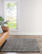 Unique Loom Solo Collection Area Rug - Calabasas (5' 3" Square, Gray)