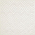 Nourison Home Versatile Ivory White 5' x Square Area Rug - Easy Clean, Non Shedding, Bed Room, Living Room, Dining Room, Kitchen (5' x Square)