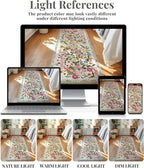 Floral Area Rug Living Room - 8x10 Washable Rugs Non-Slip Soft Bedroom Rugs Under Bed Stain Resistant Accent Indoor Floor Vintage Carpet for Dining Room Kids Playroom Home Office Decor, Grey