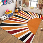 4x6ft Boho Area Rug,3D Printing Rainbow Sun Area Rug,Modern Simple Home Decoration Rug for Kids Girls Boys Bedroom, Living Room, Classroom, Office Non-Slip Washable