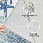 Tritard Coastal Area Rugs Nautical Beach Themed Non-Slip Machine Washable Rugs Modern Floor Carpet for Living Room Bedroom, 5x7, Blue