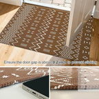 Indoor Door Mat 2x3 Washable Rug,Braided Area Rug,Front Door Mat with Non Slip Rubber Backed,Cotton Doormat for Front Entryway Bathroom Kitchen Bedroom,Brown/White
