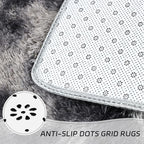 duduta Grey Plush Runner Rugs for Bedroom 2x6 ft, Tie Dye Fluffy Gray Shag Rug for Dorm Nursery Bedside, Machine Washable Non Slip