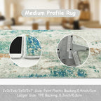 Lahome Modern Abstract Area Rug - 2x3 Small Entryway Rug Washable Rugs for Kitchen Non-Slip Soft Front Indoor Doormat Low Pile, Accent Throw Carpet for Bathroom Laundry Floor Mats,Green/Grey