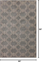 Modern Collection 5 x 8 Trellis Area Rug, All-Over/Geometric Wool Carpet for Home Décor, Living Room, Dining Room, and Bedroom