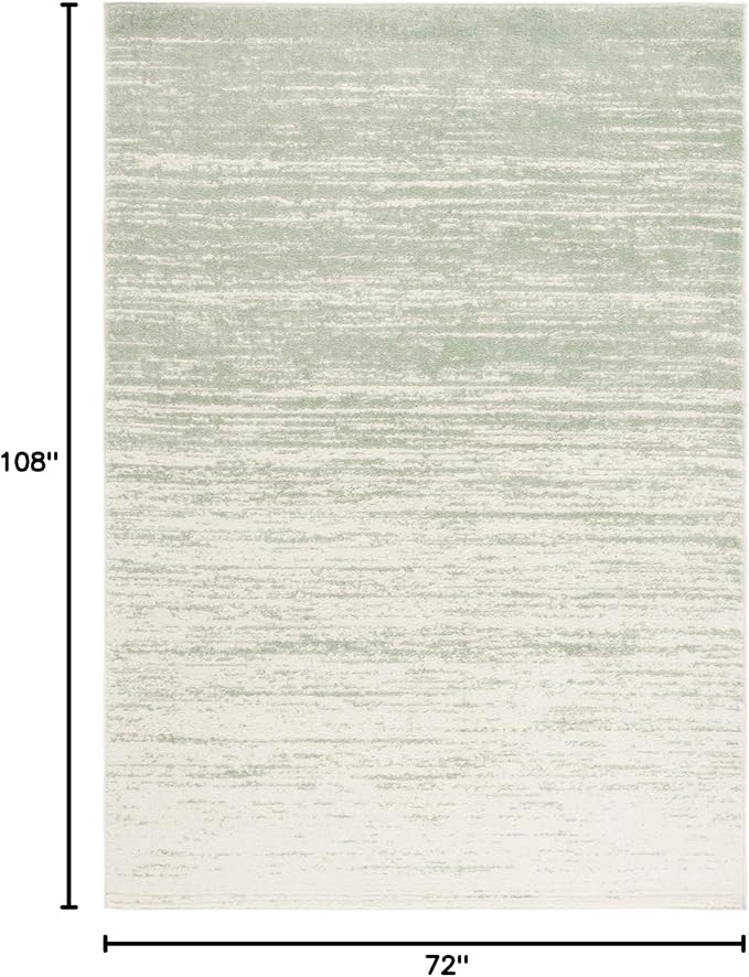 SAFAVIEH Area Rug 6x9 - Adirondack Collection - Sage & Ivory, Modern Ombre Design, Non Shedding & Easy to Clean, Ideal for Living Room, Bedroom, Office, Dining Space (ADR113X)