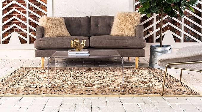 Unique Loom Sialk Hill Collection Area Rug - Washington (2' 2" x 3' 1" Rectangle Ivory/Black)