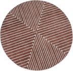 GLN Rugs Contemporary Collection - Machine Washable Area Rug, Contemporary Washable, Non Slip, Low Pile Chenille Rug, Living Room, Bedroom, Kitchen Rug (5'3" Round Beige Orange)