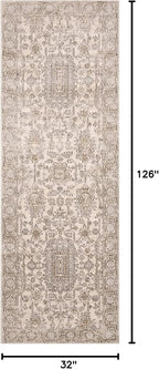 Loloi Teagan Collection TEA-03 Ivory/Sand 2'-8" x 10'-6" Runner Rug, Large, Soft Neutral Rug, High-Traffic for Living Room, Bedroom, Home Office, Dining Area