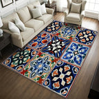 Moroccan Trellis Rugs 8x10 -Moroccan Tile Rug, 4x6 ft, Colorful Trellis Living Room Rug, Geometric Patchwork Washable Area Rugs for Bedroom, Oriental Traditional Home Decor & Gifts