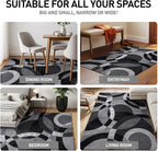 Rugshop Contemporary Abstract Circles Perfect for high Traffic Areas of Your Living Room,Bedroom,Home Office,Kitchen Area Rug 7'10" x 10'2" Gray