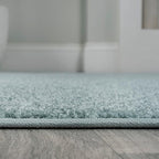 Eyely UES100S-6OV Supersoft Haze Solid Low-Pile Indoor Area Rug, Coastal, Bohemian, Minimalist, Classic, Casual for Bedroom,Kitchen,Living Room,Non Shedding,Easy-Washing, Blue, 6 X 9 Oval