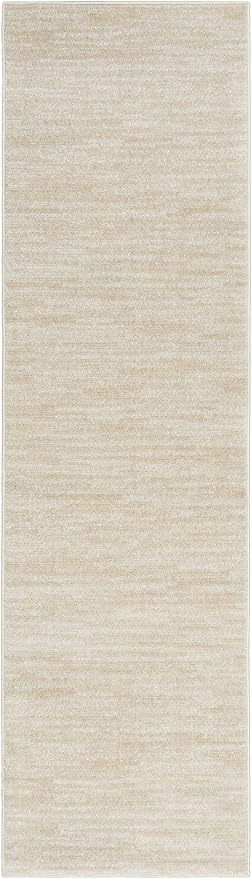 Nourison Home Nourison Essentials Ivory Beige 2'2" x 10' Area Rug - Easy Clean, Non Shedding, Bed Room, Living Room, Dining Room, Kitchen (10' Runner)