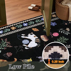 5x7 Area Rugs Living Room Rug: Vintage Washable Rug Floral Soft Carpet Indoor Floor Non-Slip Boho Stain Resistant Large Carpets for Bedroom Kids Nursery Dining Room Farmhouse Home Office Black/C01
