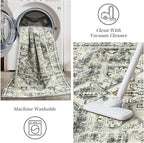 zesthome 8x10 Area Rugs-Washable Rug for Living Room, Non-Slip Backing Rugs, Stain Resistant 8x10 Rug for Bedroom, Ultra-Thin Low Pile Rugs, Vintage Large Home Decor