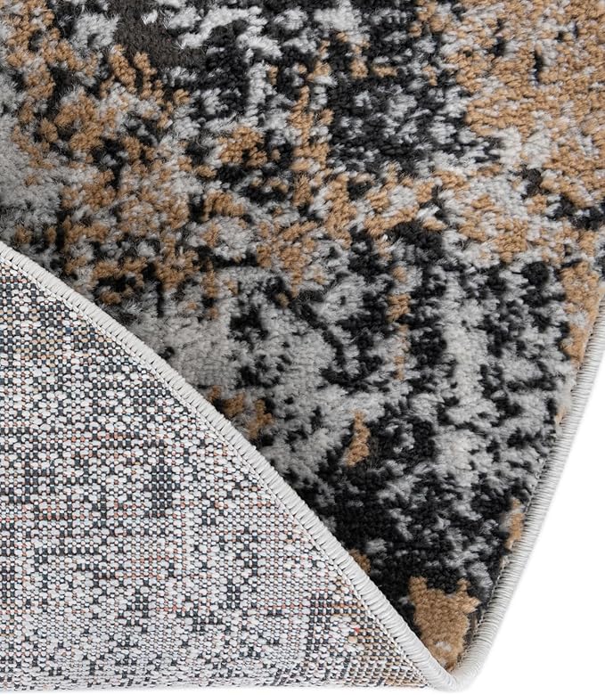 Rugs.com Leipzig Collection Rug – 4 Ft Round Beige Low-Pile Rug Perfect for Kitchens, Dining Rooms