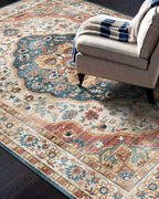 vivorug 4x6 Rug, Small Area Rug for Living Room, Bedroom, Kitchen, Machine Washable Non-Slip Throw Rug, Vintage Carpet for Entryway Nursery Coffee Table - Durable (Beige)