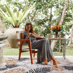 CAMILSON Indoor Outdoor Rug, Yellow 6’x9’ Leaf Tropical Botanical Area Rugs for Indoor and Outdoor patios, Easy-Cleaning Non-Shedding Living Room, Garden and Kitchen Washable Outside Carpet (6x9)