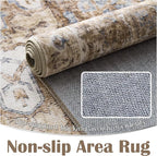 jinchan Kelda Runner Rug 3x10 Washable Rug Soft Hallway Runner Indoor Vintage Print Floor Cover Retro Distressed Lightweight Non-Slip Thin Carpet for Bathroom Kitchen Living Room Bedroom Brick Red