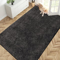 PURRUGS Easy Care Area Rug 4.5ft x 7ft, Non-Slip Washable Entryway Rug, Dog Door Mat, Stain Resistant Accent Rug for Hallway, Living Room, Bedroom and Mudroom, Charcoal
