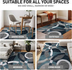 Rugshop Contemporary Modern Circles Abstract Runner Rug 2' x 7'2" Blue