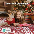 WITSHOCK Christmas Area Rugs for Living Room: 5x7 Stain Resistant Non-Slip Washable Red Snowflake Christmas Carpet, Soft Dining Room Bedroom Rugs, Indoor Decor for Home, Holiday
