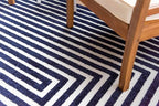 Unique Loom Sabrina Soto Outdoor Collection Geometric, Modern, Vibrant, Carved Area Rug (9' 0 x 12' 0 Rectangular, Navy Blue/ Ivory)