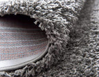 Unique Loom Solid Shag Collection Area Rug (12' 4" Round, Graphite Gray)