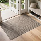 Front Door Mat 31''x47'', Absorbent Muddy Dirt Resist Washable Non Slip Low-Profile Indoor Doormat, Easy Clean Welcome Entryway Door Mats, Brown