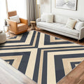 Modern Geometric Rug, Washable 4x6 Rug for Living Room, Herringbone Chevron Patterned Indoor Carpet, Modern Geometric Decor for Home, Bedroom, Soft Non Slip Thin Design FER76