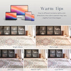 Phantoscope Washable Area Rug 8'x10' Non-Slip, Vintage Boho Rugs for Living Room, Bedroom, Dining Room, Persian Floral Medallion Pattern, Low-Pile Foldable Floor Carpet, Ivory Rose/Fall Bloom