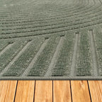 Paco Home Modern Area Rug with Curved Bow Pattern – Minimalist Design in Green, Size: 2'8" x 4'11"