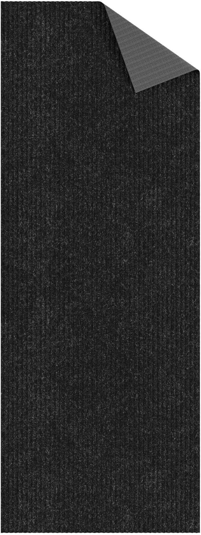 Ottomanson 3'11" x 4' Mud Mat Entryway Rug Scraper Doormat - Non-Slip, Dirt Trapping for Indoor & Outdoor Use - Perfect for Kitchen, Garage, Patio & High-Traffic Areas, Black