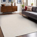 Easy Jute Rugs 5x7 White Color Living Room Indoor Outdoor Area Rug for Patio Farmhouse and Kitchen Rug High Traffic Easy to Clean Washable Solid Boho Woven Design Outside Carpet (5 x 7)