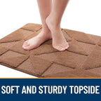 OLANLY Door Mats Indoor, Non-Slip, Absorbent, Dirt Resist, Entrance Washable Mat, Low-Profile Inside Entry Doormat for Entryway (30x17 inches, Brown)