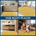OLANLY Dog Door Mat for Muddy Paws 24x16, Absorbs Moisture and Dirt, Absorbent Non-Slip Washable Doormat, Quick Dry Chenille Mud Mat for Dogs, Entry Indoor Entryway Carpet for Inside Floor, Yellow